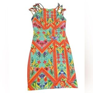 Vibrant Floral Strappy Dress Size S